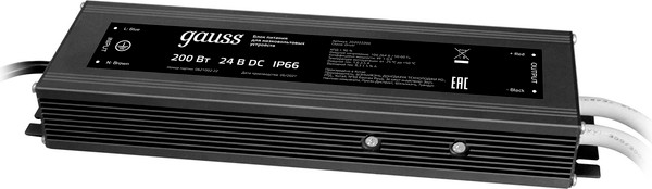 Блок питания для светодиодной ленты Gauss 200W 24V IP67 / 202022400 - фото