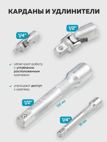 Универсальный набор инструментов KingTul KT-4722-5