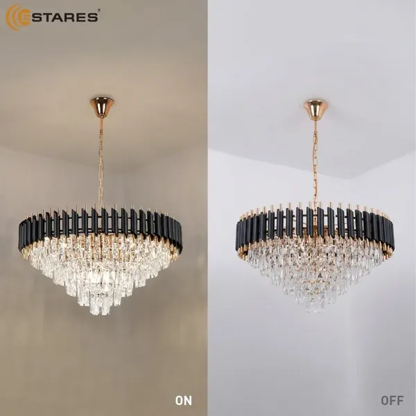 Люстра Estares Sandra 12хЕ14-750х1000-BKGD/CRYSTAL-220-IP20