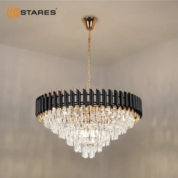 Люстра Estares Sandra 12хЕ14-750х1000-BKGD/CRYSTAL-220-IP20
