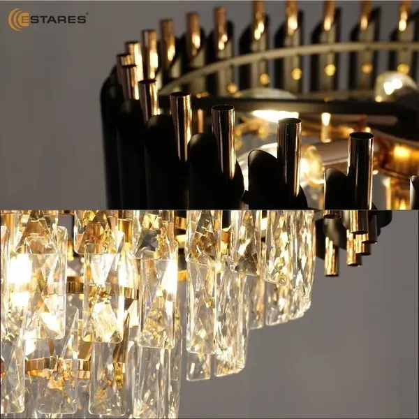 Люстра Estares Sandra 12хЕ14-750х1000-BKGD/CRYSTAL-220-IP20