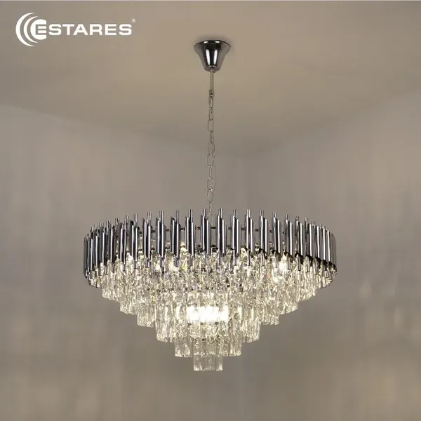 Люстра Estares Sandra 12хЕ14-750х1000-CHROME/CRYSTAL-220-IP20 - фото