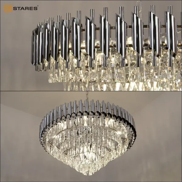 Люстра Estares Sandra 12хЕ14-750х1000-CHROME/CRYSTAL-220-IP20
