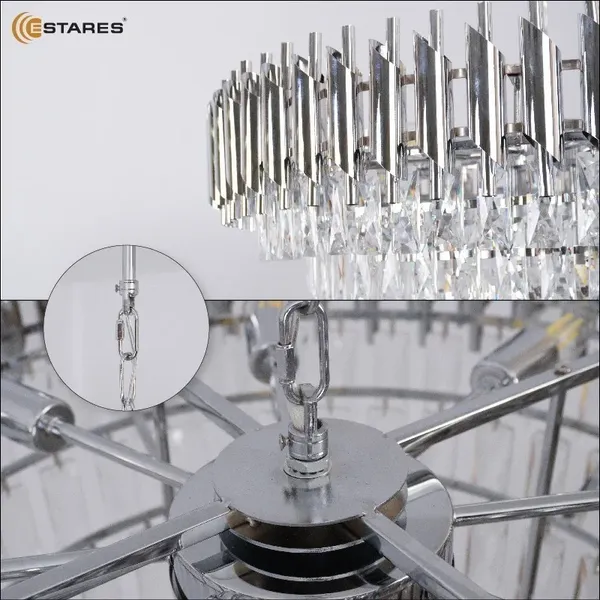 Люстра Estares Sandra 12хЕ14-750х1000-CHROME/CRYSTAL-220-IP20