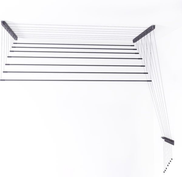 Сушилка для белья Comfort Alumin Group Потолочная Алюминиевая Graphite Style 7 прутьев 2.3м - фото