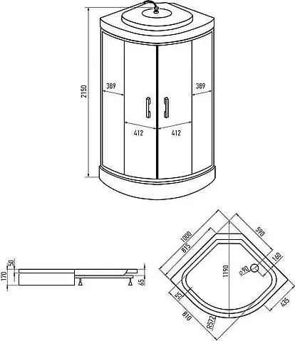 Душевая кабина Erlit ER3510P-C2-RUS