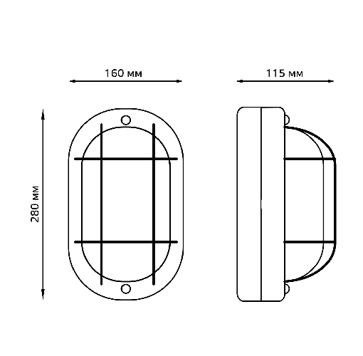 Светильник ЖКХ Gauss НБП IP54 280x160x115 Е27 Max 100W / 926602211