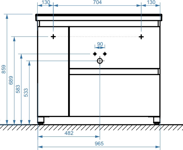 Тумба с умывальником Belux Неаполь Н 100-02 + Тобаго 100 ФС