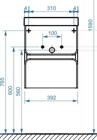 Тумба с умывальником Belux Бостон НП 40-02 + Бостон 400