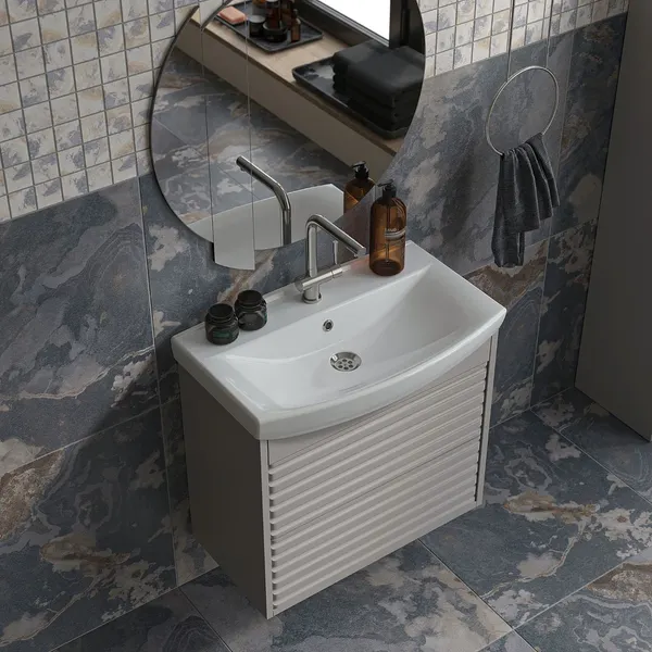 Тумба с умывальником Belux Клермонт Н60-02 + Мебельный Клермонт 60