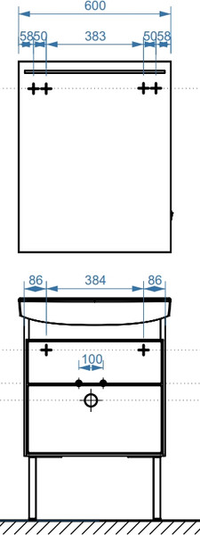 Тумба с умывальником Belux Клермонт Н60-02 + Мебельный Клермонт 60