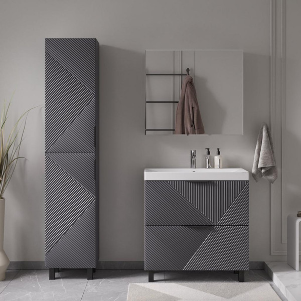 Тумба с умывальником Volna Geometry 80.2Y 9696 + Lake 80 - фото