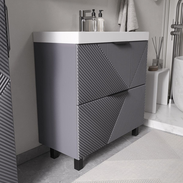 Тумба с умывальником Volna Geometry 80.2Y 9696 + Lake 80