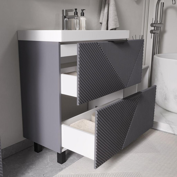 Тумба с умывальником Volna Geometry 80.2Y 9696 + Lake 80