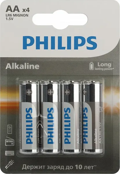 Комплект батареек Philips LR6A4B/51 АА / Б0062745 - фото