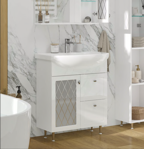 Тумба под умывальник Volna Milena 70.1D.2Y Балтика + Балтика 70 - фото