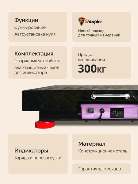 Весы платформенные Shtapler PW 300 42x52 / 71070610