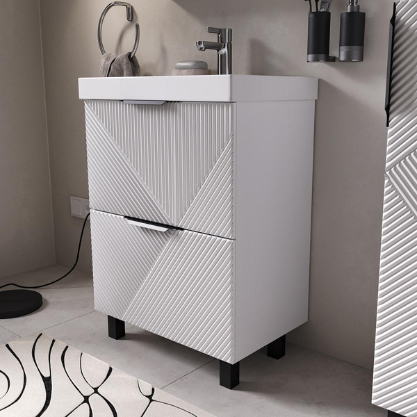 Тумба с умывальником Volna Geometry 60.2Y 9696 + Lake 60