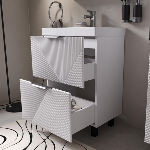 Тумба с умывальником Volna Geometry 60.2Y 9696 + Lake 60