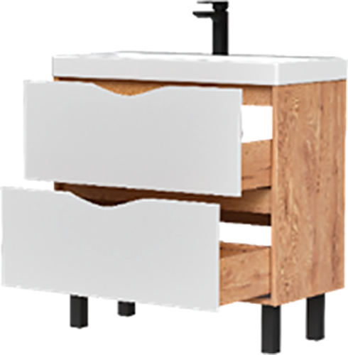 Тумба с умывальником Volna Barney 80.2Y 9696 + Lake 80