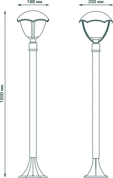 Светильник уличный Gauss Aura 1xE27 Max 60W 200x200x1000мм IP54 / GD030