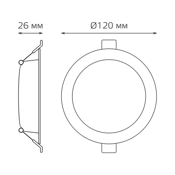 Точечный светильник Gauss Elementary Downlight 10W 780lm 4000K IP20 120x26 / 997420209