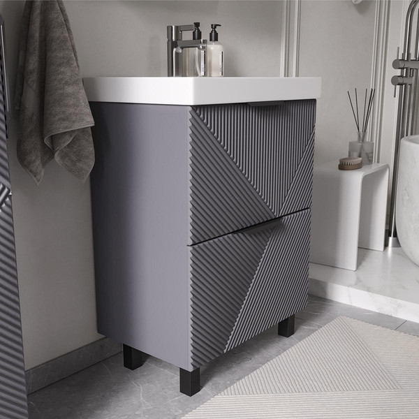 Тумба с умывальником Volna Geometry 60.2Y 9696 + Lake 60