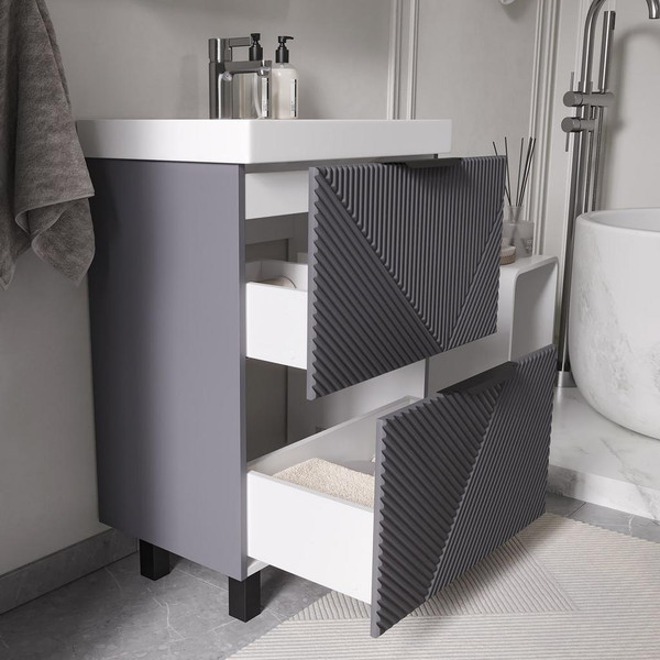 Тумба с умывальником Volna Geometry 60.2Y 9696 + Lake 60