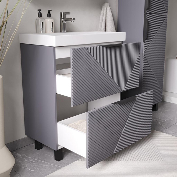 Тумба с умывальником Volna Geometry 70.2Y 9696 + Lake 70