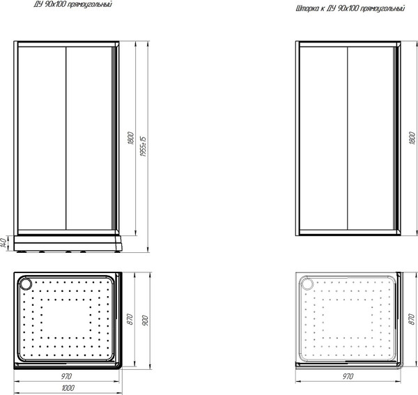 Душевой уголок Radomir Дрим 90x100 / 1-09-2-0-0-1211