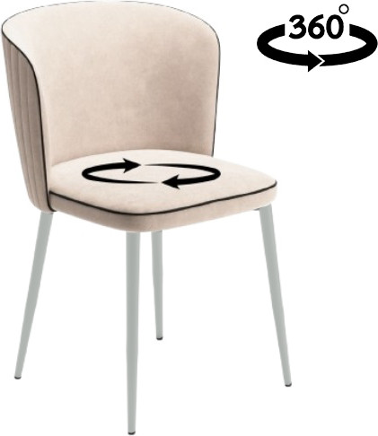 Стул Табурет Милано поворотный (бренди 03/кант черный/каркас белый)