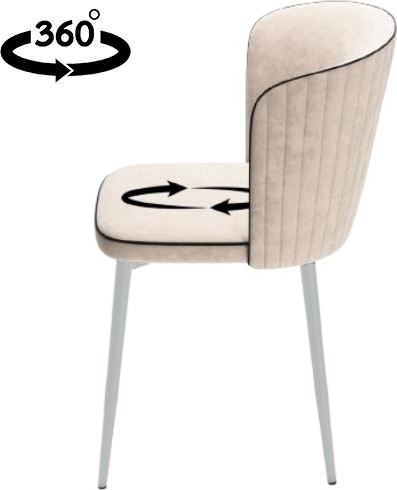 Стул Табурет Милано поворотный (бренди 03/кант черный/каркас белый)