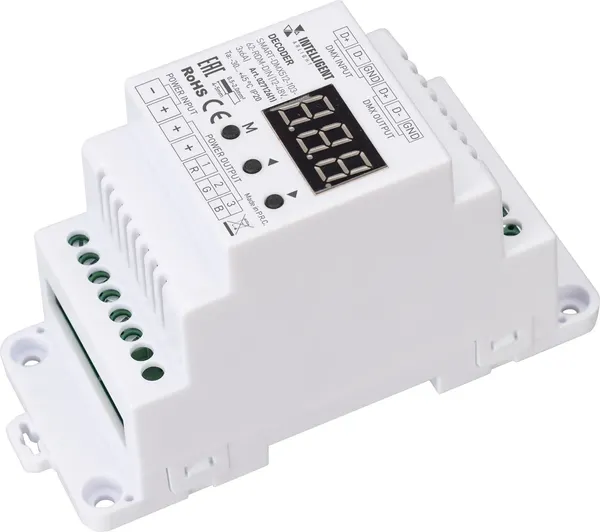 Декодер для светодиодной ленты Arlight Intelligent SMART-DMX512-103-62-RDM-DIN 12-48V 3x6A / 027126(1) - фото