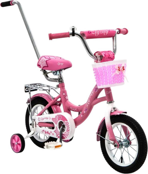Детский велосипед с ручкой ZigZag Girl 12 / ZG-1224 - фото