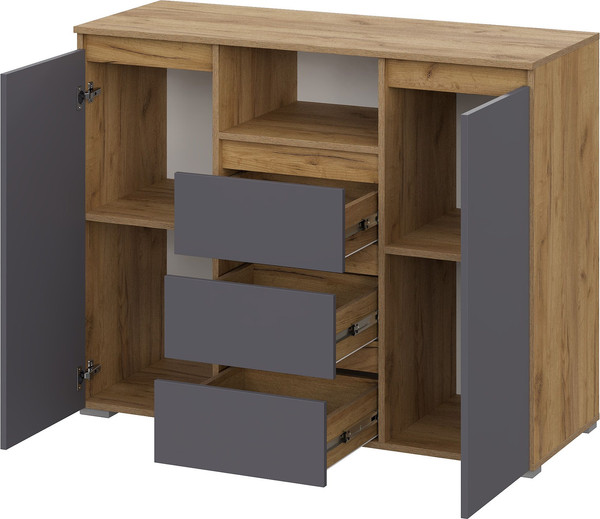 Тумба Тащи в дом Люмо КМ 01 (дуб крафт золото/серый)