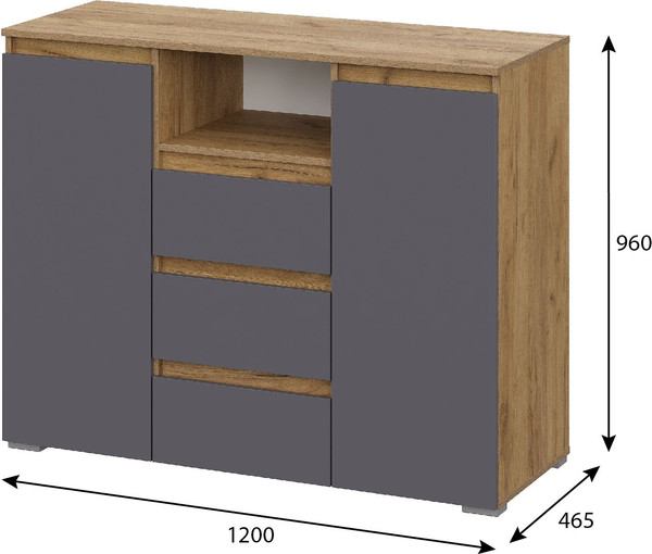 Тумба Тащи в дом Люмо КМ 01 (дуб крафт золото/серый)