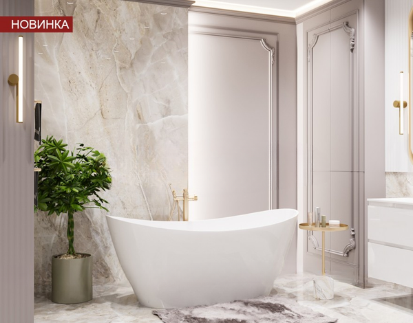 Ванна из искусственного мрамора Эстет Вена 165x77 / ФР-00018170