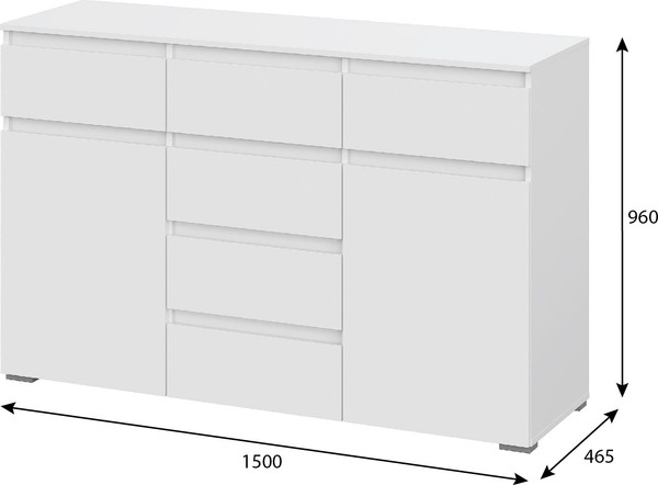Тумба Тащи в дом Люмо КМ 05 6 ящиков (белый/белый)