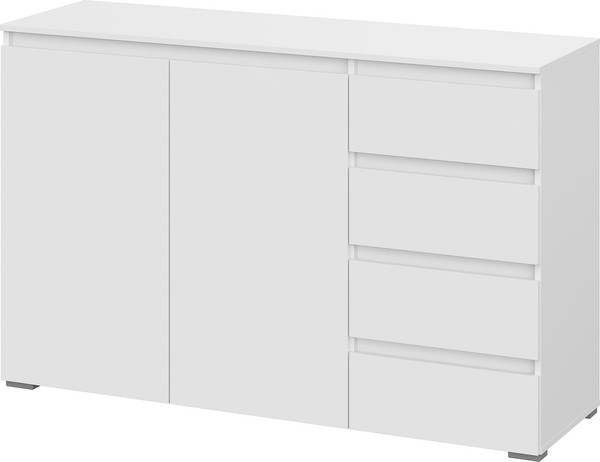 Тумба Тащи в дом Люмо КМ 06 4 фасада справа (белый/белый) - фото