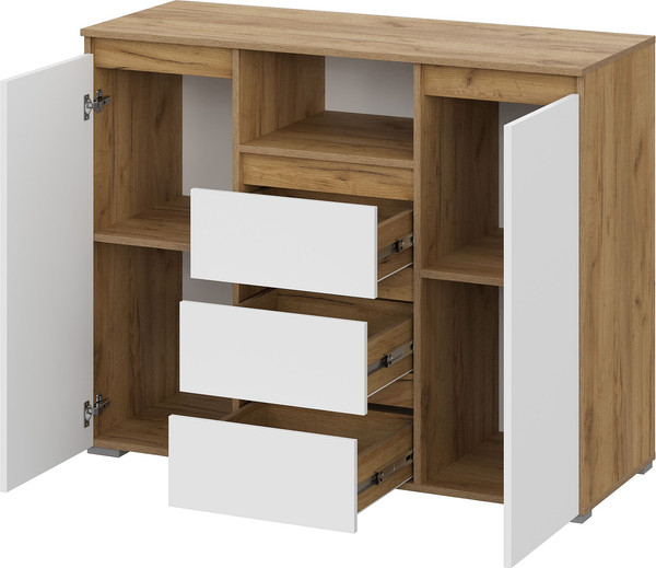 Тумба Тащи в дом Люмо КМ 01 (дуб крафт золото/белый)