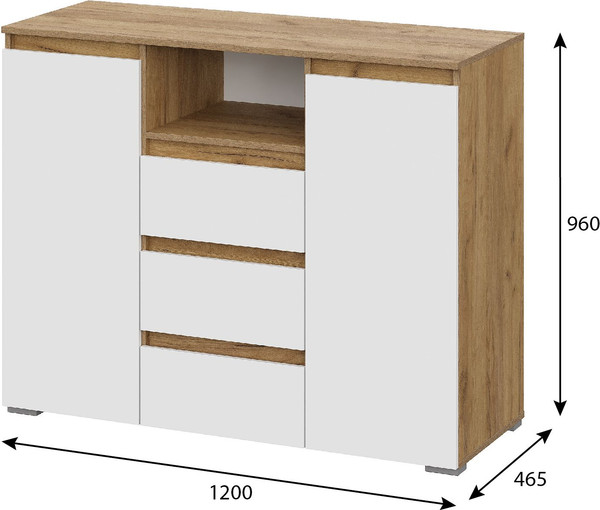 Тумба Тащи в дом Люмо КМ 01 (дуб крафт золото/белый)