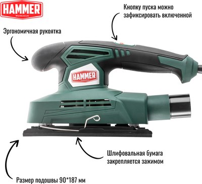 Вибрационная шлифовальная машина Hammer Flex PSM180