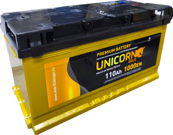 Автомобильный аккумулятор UnicorN Gold (0) 1000A L5 6СТ-110 / 110 255 K11 UG - фото