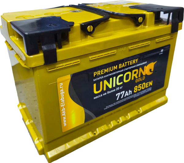 Автомобильный аккумулятор UnicorN Gold (0) 850A L3 6СТ-77 / 077 255 K11 UG - фото
