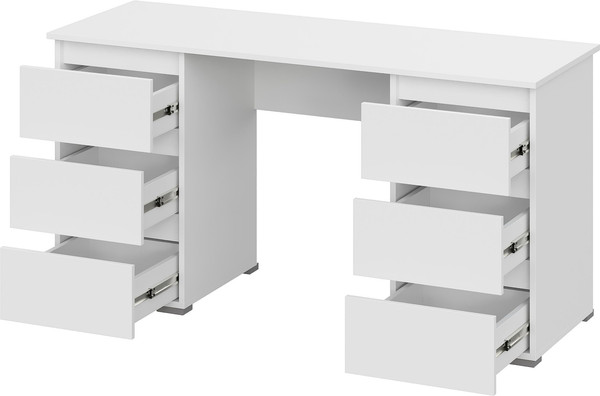 Письменный стол Тащи в дом Люмо с ящиками ПС 02 (белый/белый)