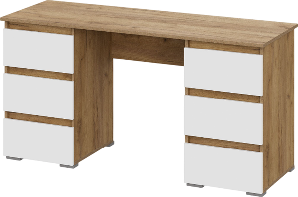 Письменный стол Тащи в дом Люмо с ящиками ПС 02 (дуб крафт золото/белый) - фото