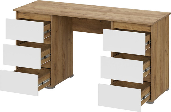 Письменный стол Тащи в дом Люмо с ящиками ПС 02 (дуб крафт золото/белый)
