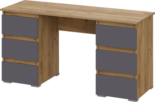 Письменный стол Тащи в дом Люмо с ящиками ПС 02 (дуб крафт золото/серый) - фото