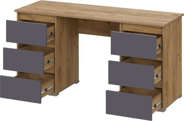 Письменный стол Тащи в дом Люмо с ящиками ПС 02 (дуб крафт золото/серый)