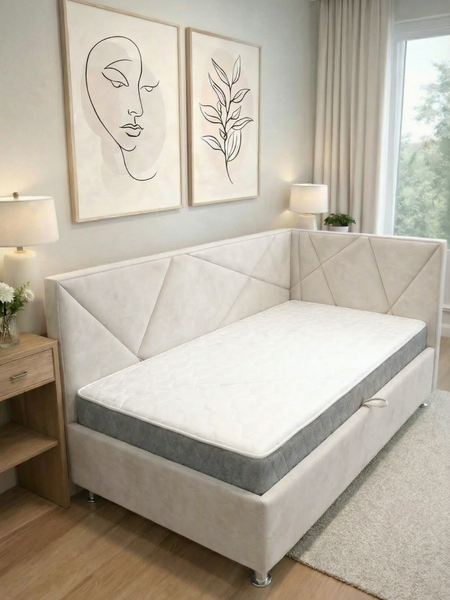 Односпальная кровать Elmax Катания 100x200 угол правый - фото